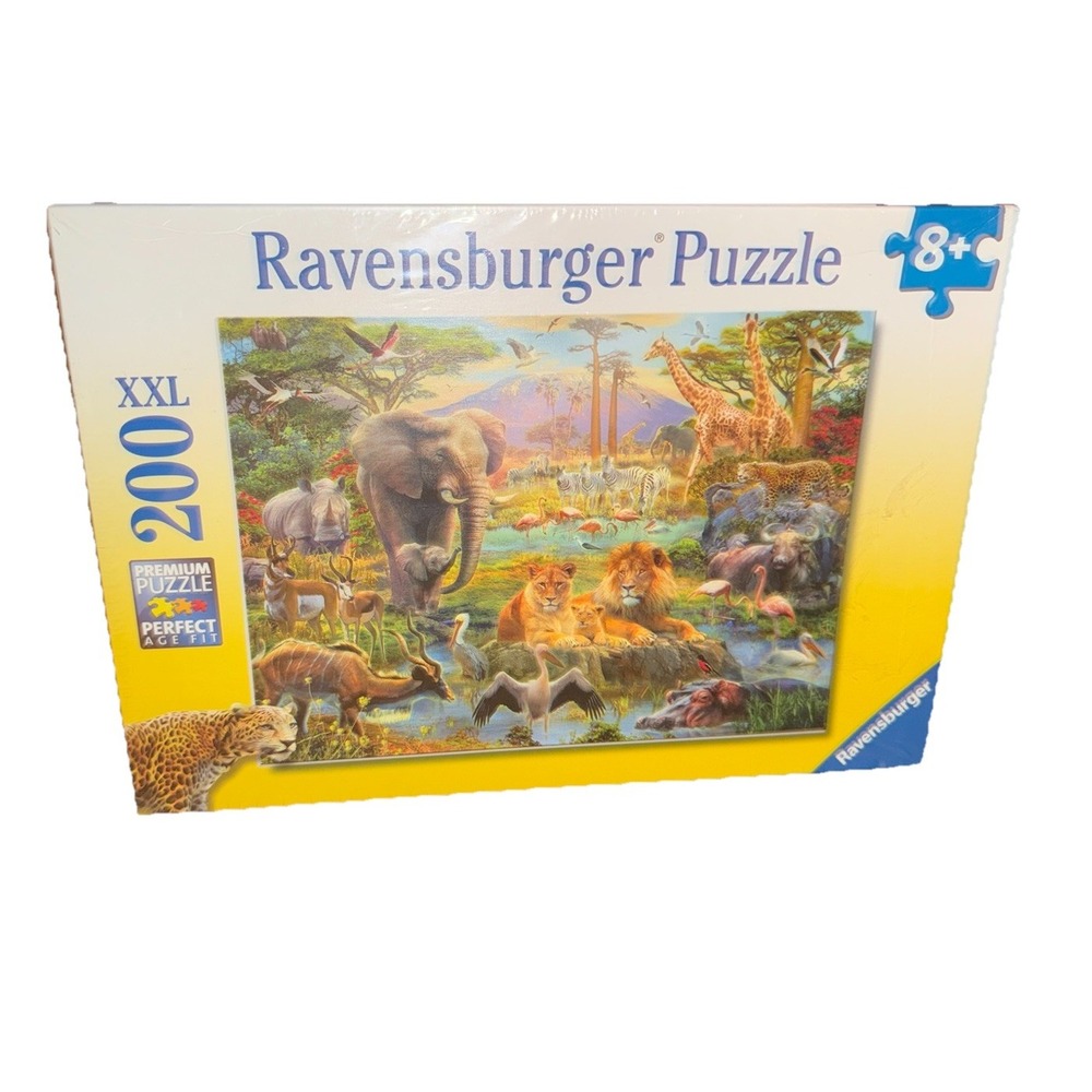 New Ravensburger Puzzle Wild Animals‎ In Africa Savannah XXL 200 Pieces